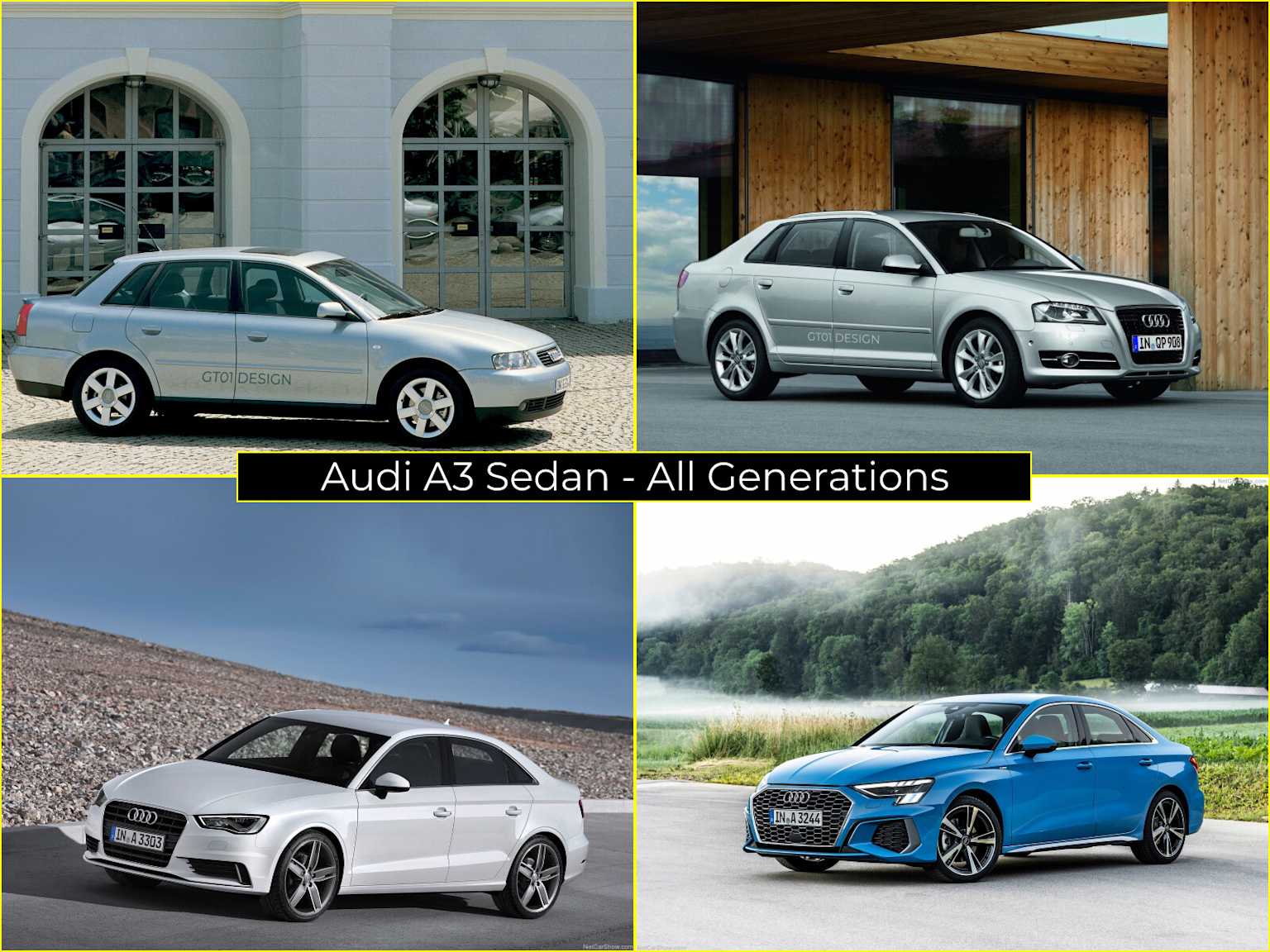 Audi A3 Years to Avoid: Complete Reliability Guide 7 Audi A3 Sedan generations shown from earliest to latest model highlighting design evolution and styling changes.
