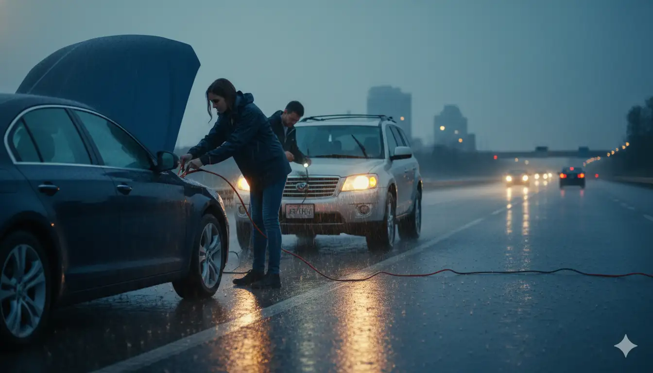 can you jump start a car in the rain 12