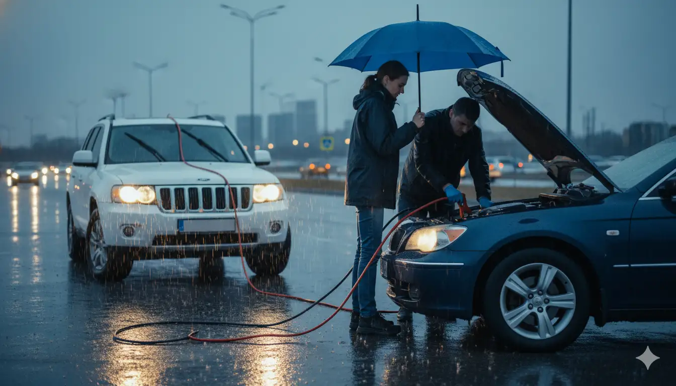 can you jump start a car in the rain 13