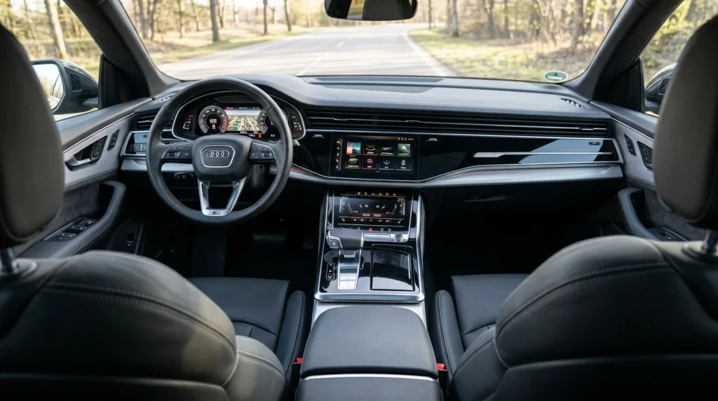 2020 Audi Q8 Review: Used Prices, Recalls, and Specs 7 The dual-touchscreen MMI infotainment system and Virtual Cockpit inside a 2020 Audi Q8.