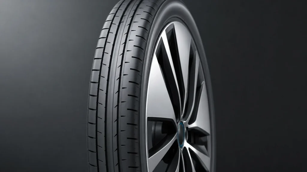 2020 BMW i3 Review: Used Price, Range, and Specs 9 A close-up view of the unique tall and narrow Bridgestone Ecopia EP500 tire tread on a 2020 BMW i3 wheel.