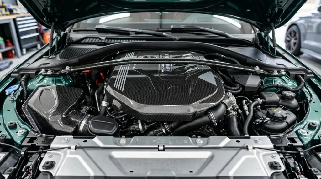 2023 BMW 4 Series Review: Used Prices, Specs & Recalls 4 Clean engine bay and cover of a 2023 BMW M440i with the B58 inline-six engine