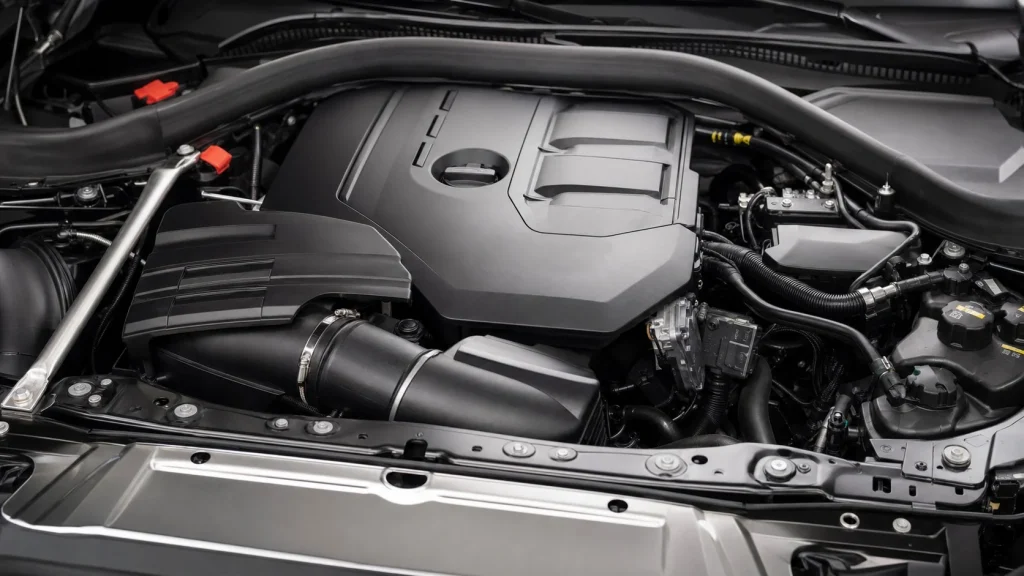 Detailed view of the B58 3.0-liter turbocharged inline-six engine bay of a 2023 BMW 8 Series.