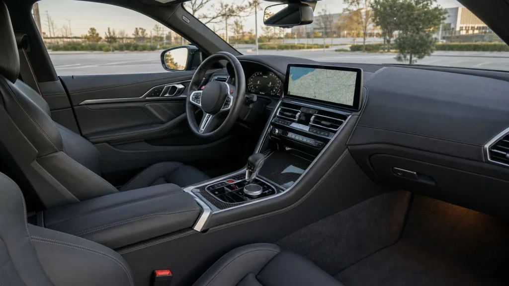 2023 BMW M8 Gran Coupe Review: Price, Specs, Performance 3 Interior dashboard and leather seats of the 2023 BMW M8 Gran Coupe