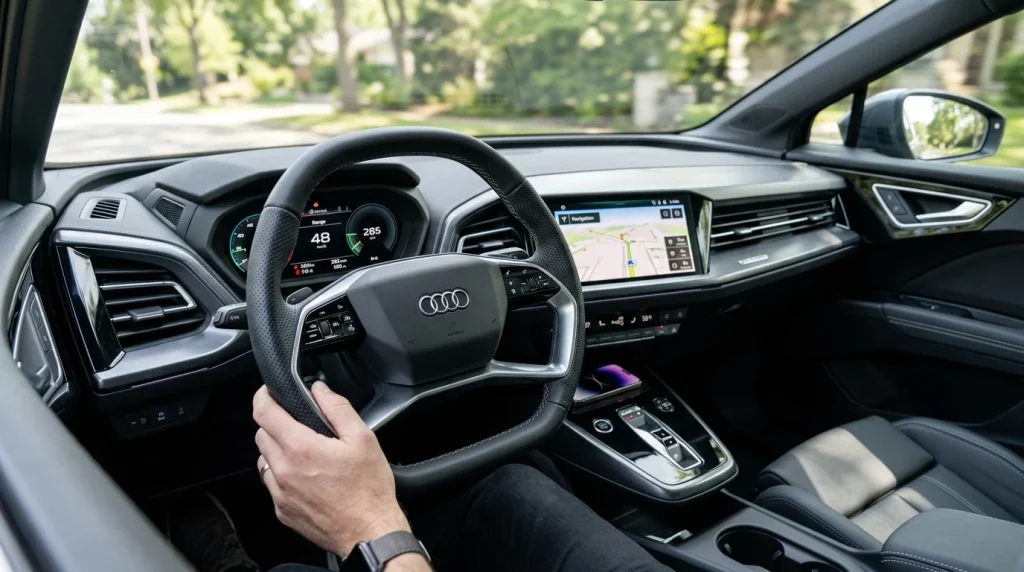2024 Audi Q4 e-tron Review: Price, Range, and Performance Updates 4 Interior dashboard and digital screens of the 2024 Audi Q4 e-tron cabin