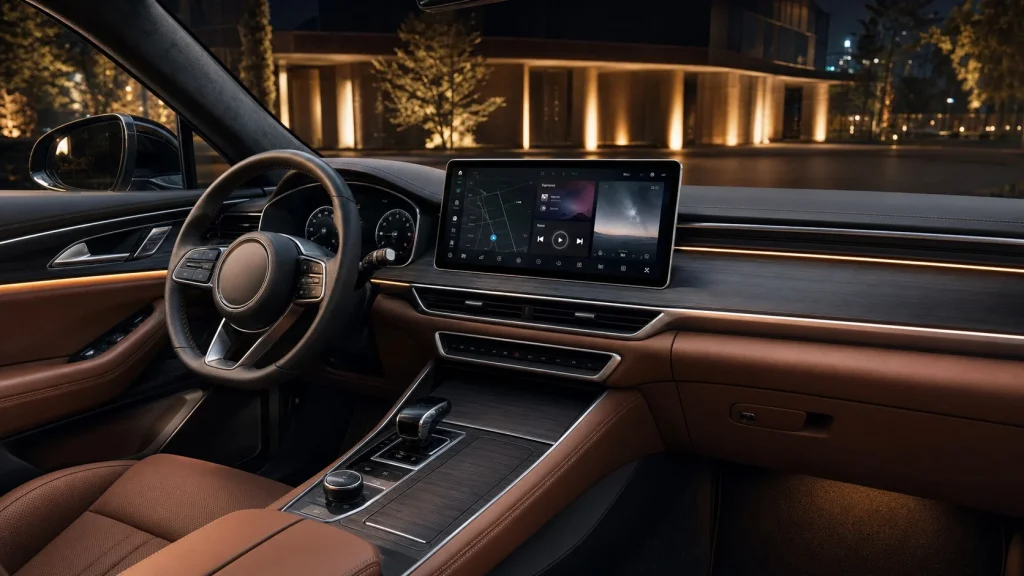 2024 BMW 8 Series Gran Coupe Specs, MSRP Pricing & Review 3 Interior front dashboard showing the 12.3-inch central touchscreen in a 2024 BMW 8-Series Gran Coupe.