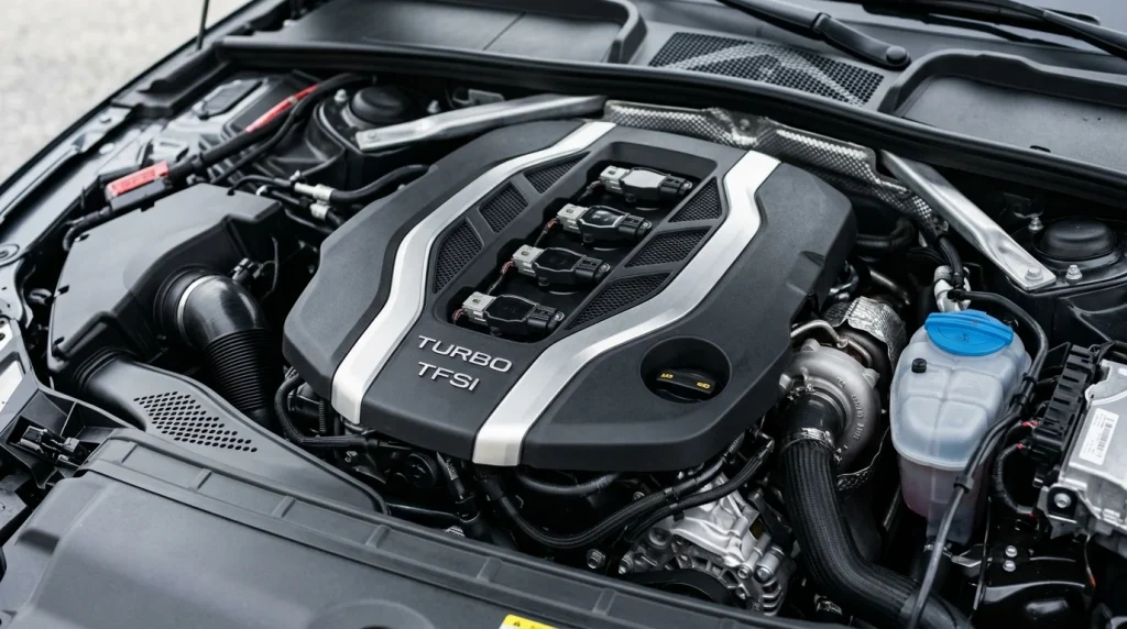 2025 Audi A4 Allroad Review: Price, Specs, and Final Year Changes 4 The 2.0-liter TFSI engine inside the engine bay of a 2025 Audi A4 Allroad.