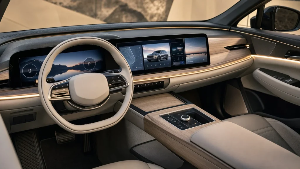 Dashboard and Curved Display screen of the 2025 BMW X1 interior
