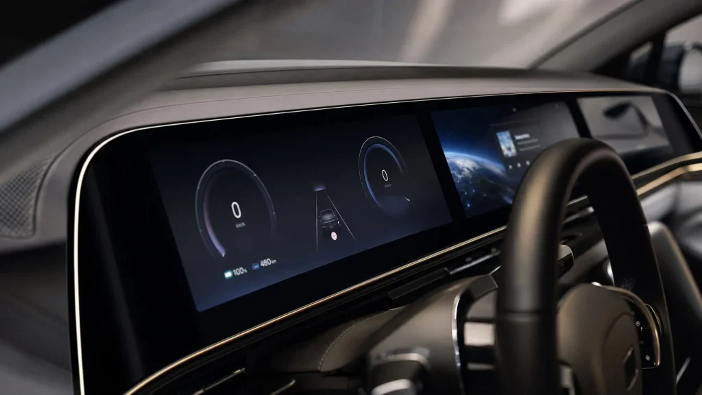 2026 Audi A6 e-tron Review: Pricing, Range, and Electric Specs 5 The curved dual-screen dashboard digital stage of the Audi A6 e-tron cabin.