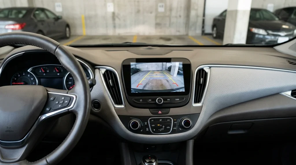 Audi A5 Years to Avoid: High-Risk Years & Reliable Alternatives 3 A modern car infotainment system displaying the rearview camera feed.