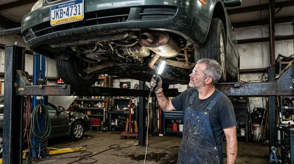 What Is the Lemon Law in Texas for Used Cars? 2026 Guide 5 Independent mechanic performing a pre-purchase inspection on a used car