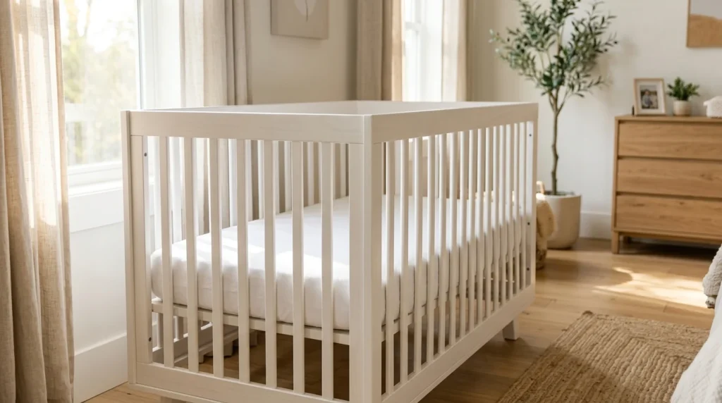 When Does the 2-Hour Car Seat Rule End for Babies? 3 A safe sleep environment featuring a baby crib with a firm, flat mattress and no loose bedding, conforming to pediatric guidelines.
