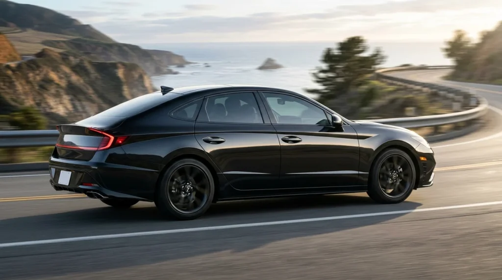 Audi A6 sedan equipped with mild hybrid technology driving on an open highway