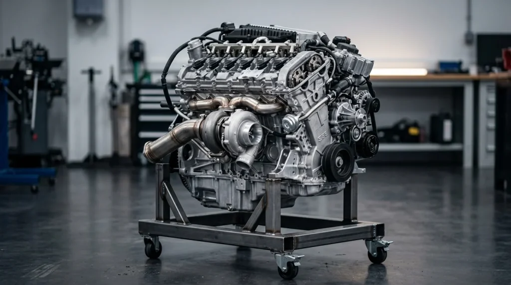 What Engine Does a BMW M4 Have? S58 Specs Explained 4 Technical cutaway view of the BMW S58 twin-turbocharged inline-six engine showing turbocharger and cylinder head architecture